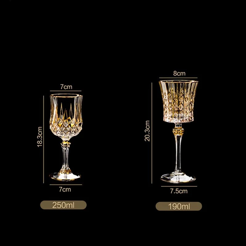 Роскошные Хрустальные стеклянные бокалы с золотистыми зеркальными линзами