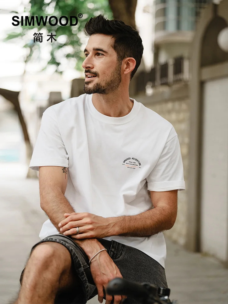 

SIMWOOD 2023 Summer New Quick Dry Cooling Feel Coolmax Fabric T-shirts Men Lightweight Workout Letter Print Tops SL120461