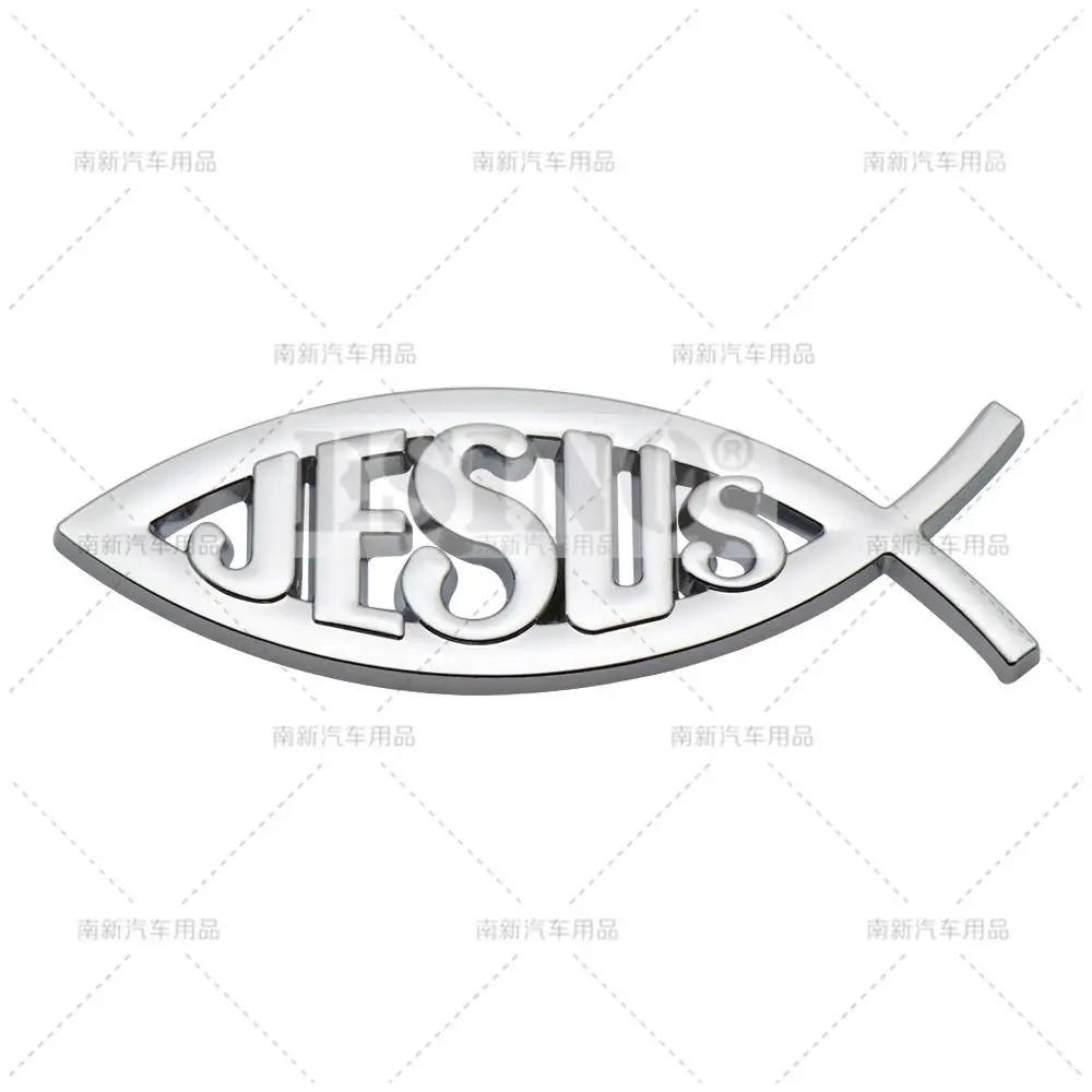 

Автомобильный Стайлинг 3D Ichthys Ichtus с изображением Иисуса и рыбы, металлический значок с изображением рождественской рыбы, эмблема заднего багажника автомобиля, цельная клейкая эмблема