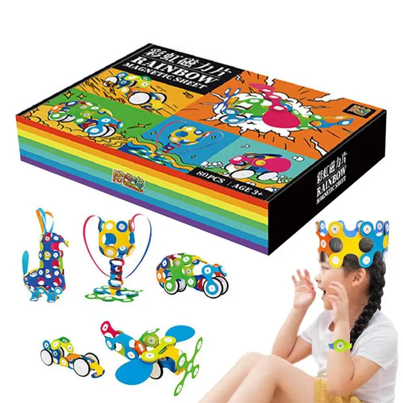 

Magnet Toys Flexible Magnetic Sheet Toys Early Learning Imagination-Boosting Educational STEM Toy Multi-Sensory Magnet Sheet Set