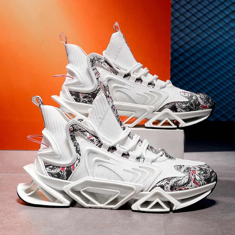 

2022 Fashion Advanced Man Blade Gym Sneakers High ElasticTenis Socks Breathable Men Sport Running Shoes Footwear Plus Size 39~44