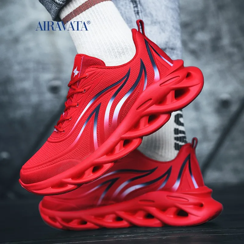 Sneakers Men Flame Printed Sneaker Flying Weave Sports Shoes Comfortable Running Shoes Outdoor Man Athletic Shoe Zapatillas