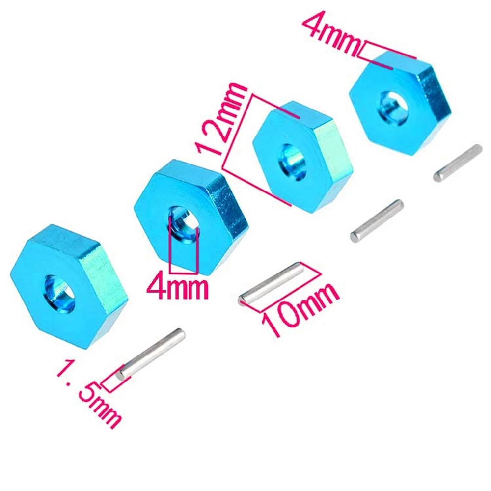 Металлическая Ступица колеса 12 мм 4 шт. шестигранная с штифтами для Traxxas 1/16 Slash 4WD