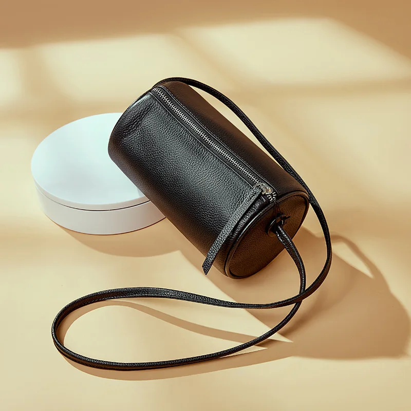 

2022 Европейская Высококачественная Бостонская сумка из коровьей кожи, Мини Круглая сумка на плечо, кошелек для телефона, Женская Повседневн...