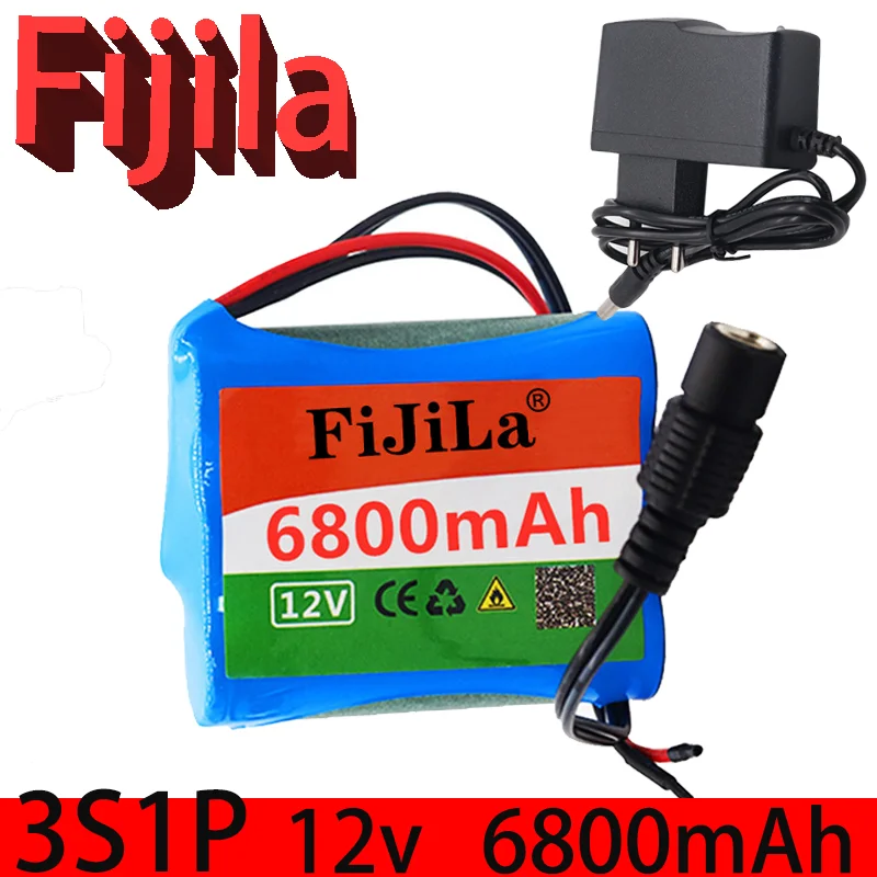 

Batterie Au Lithium 6800, 12 V, 18650 MAh, 3S1P, Avec Chargeur 1a