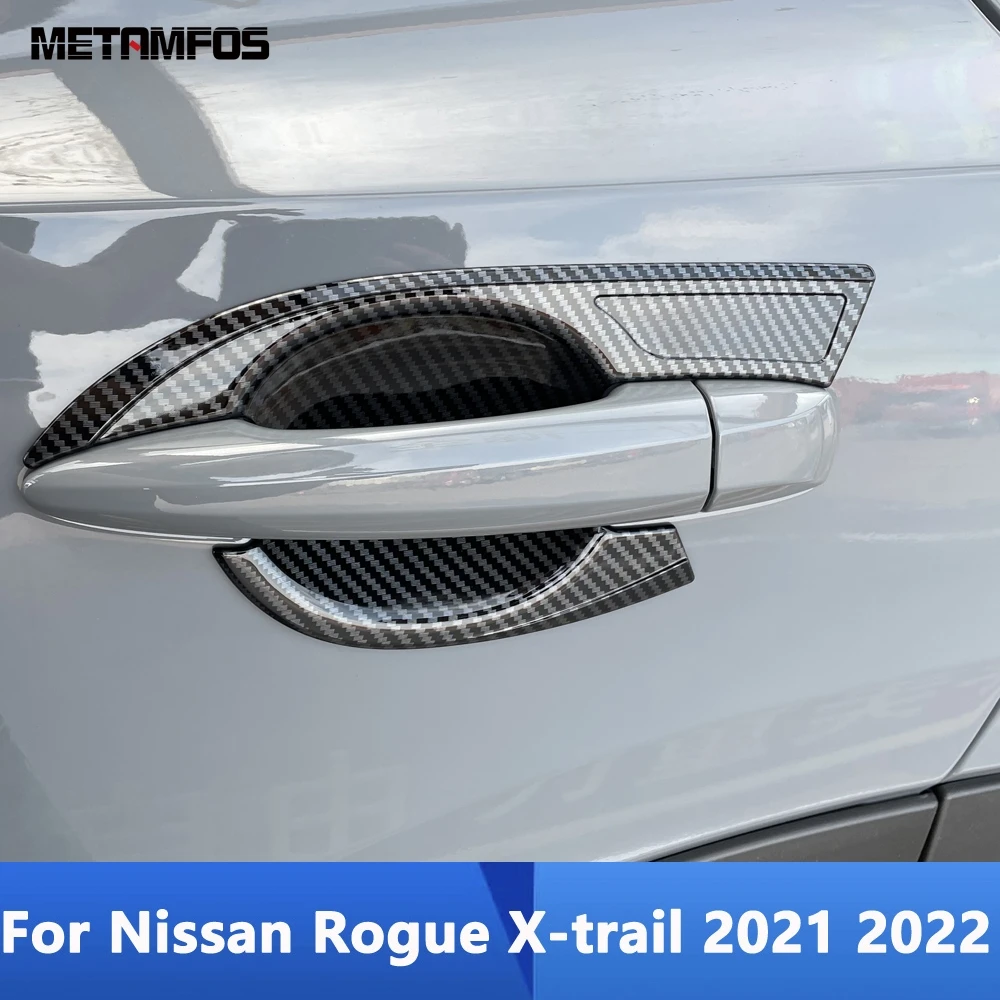 

Накладка на дверную ручку для Nissan Rogue X-trail 2021 2022, из хромированного углеродного волокна