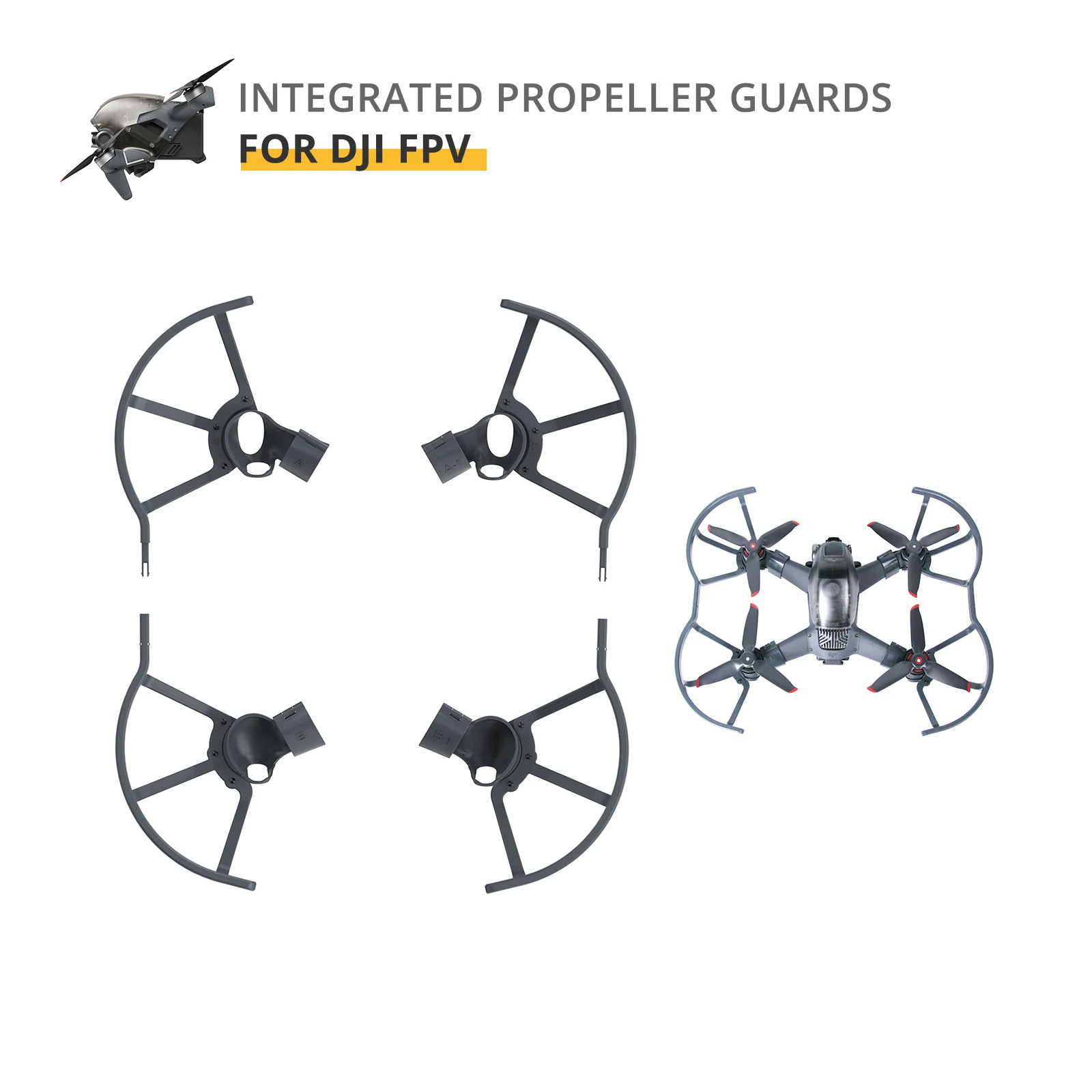 Купи For DJI FPV Propeller Protective Guard Quick Release Anti-collision Remote Control Protective Cage Cover FPV Drone Accessories за 713 рублей в магазине AliExpress