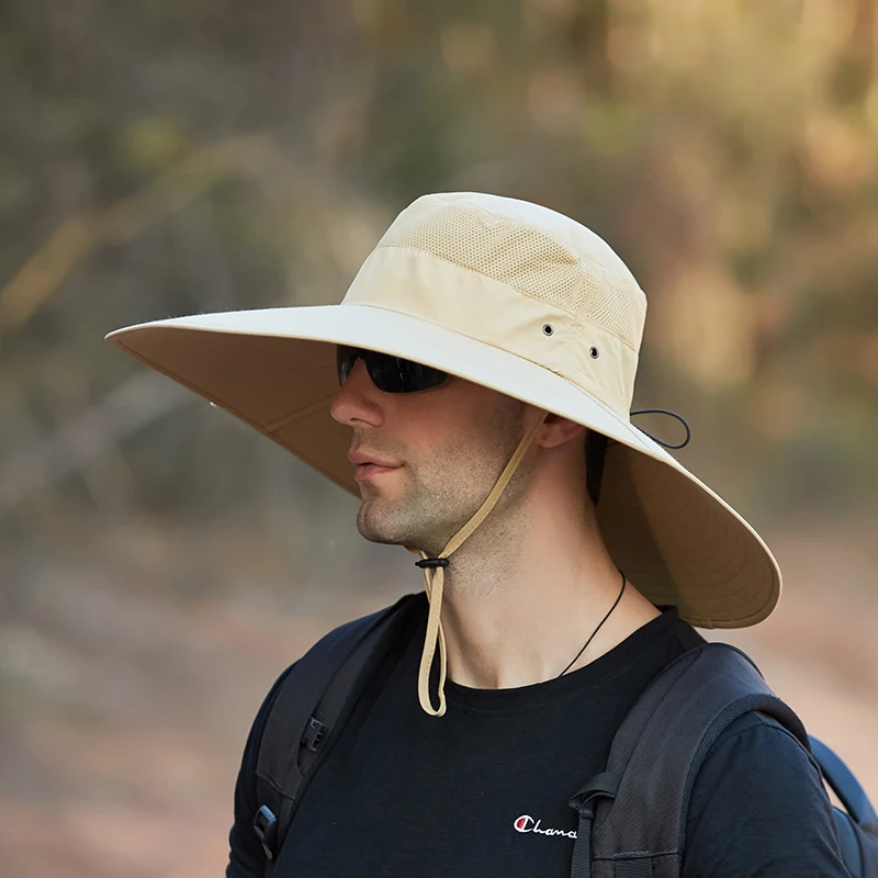 Men Wide Large Brim Sun Hat Visor 