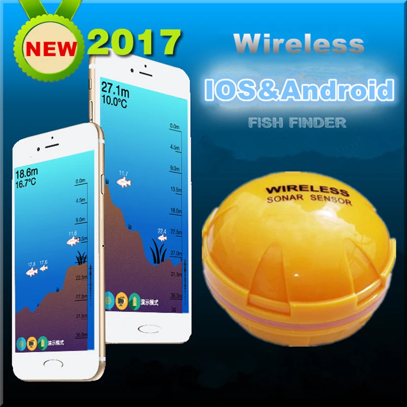 

Fish Finder 30m Depth Underwater Wireless Fish Finder Echo Sounder Phone Bluetooth Smart Visual HD Sonar Fishing Measure