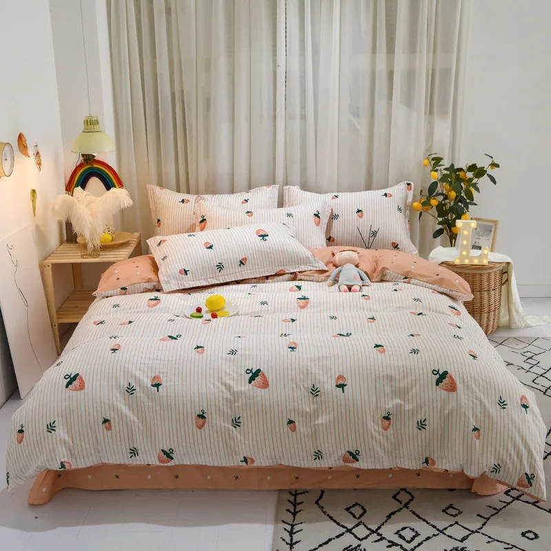 

Quilt cover single piece autumn winter cotton double single thin quilt cover 100 cotton queen bedding set bedding set