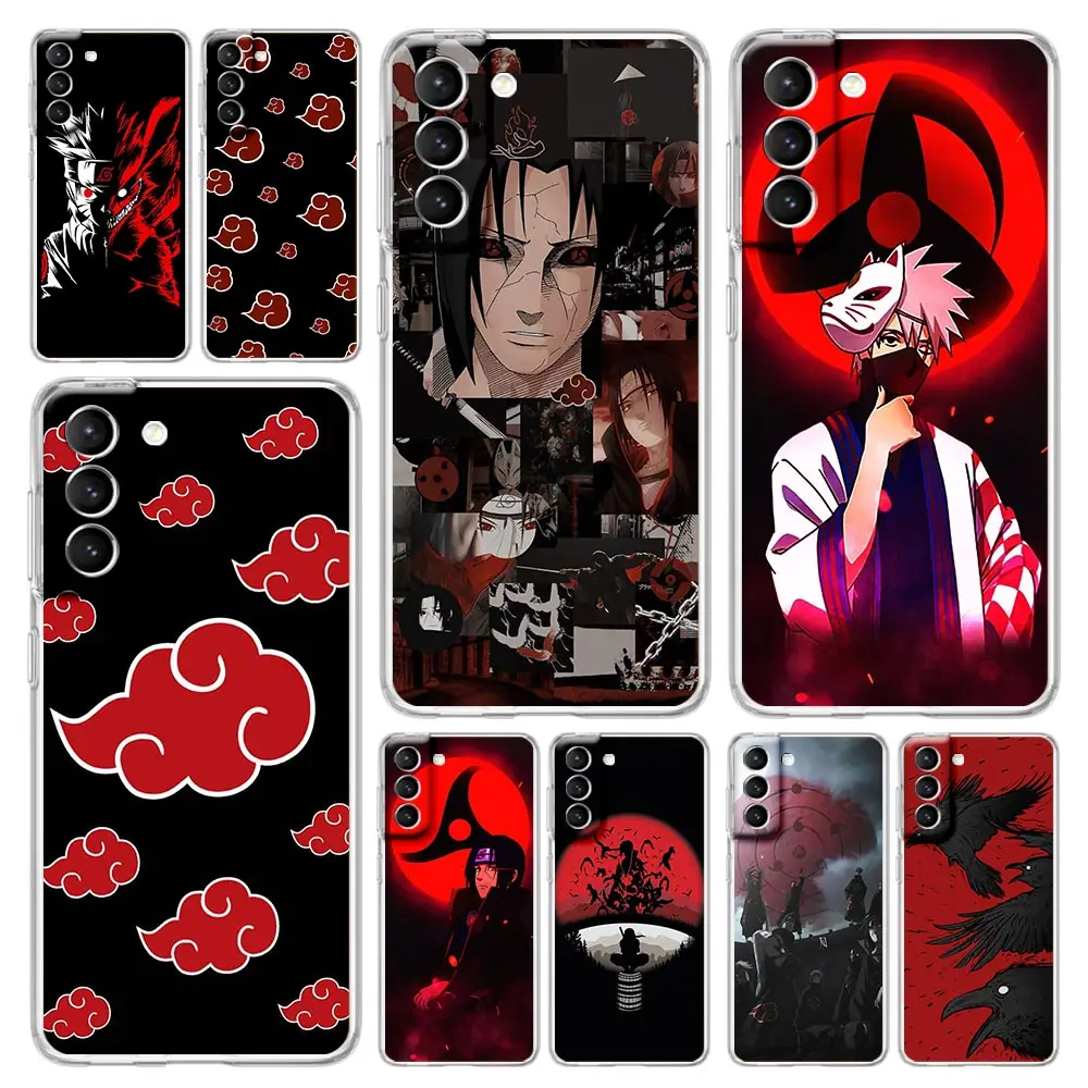 

Transparent Case For Samsung Galaxy S21 S22 Ultra S20 FE S10 S9 Plus Note 10 Lite Soft TPU Phone Cover Akatsuki Naruto Anime