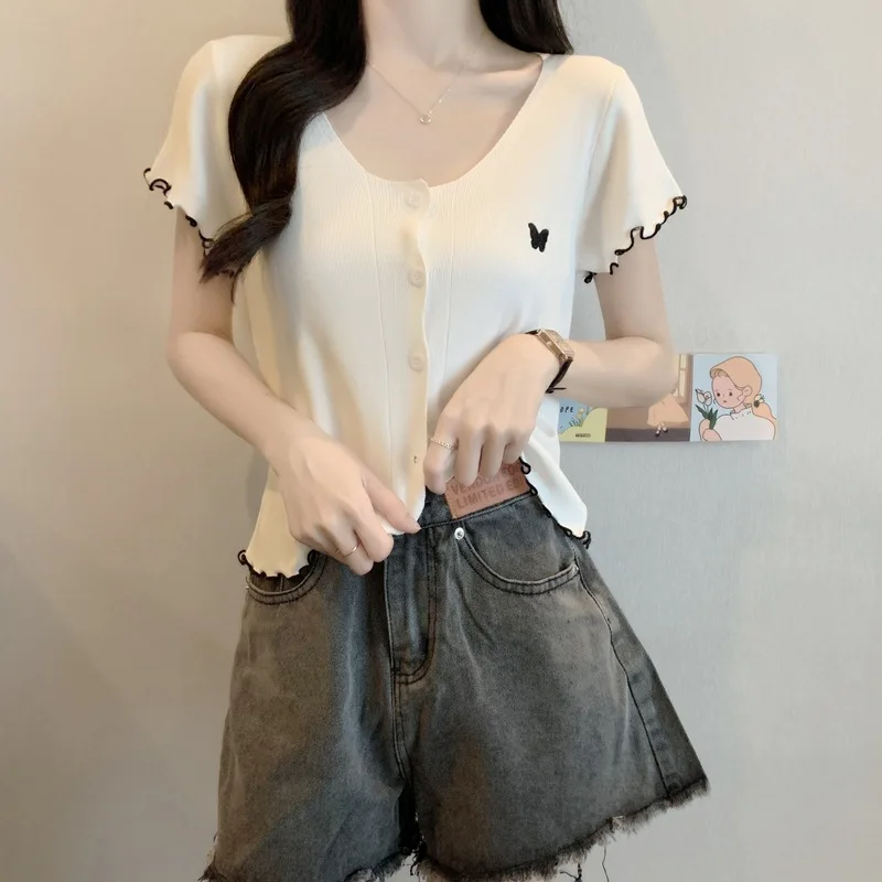 

Новинка 2021, модная облегающая футболка с круглым вырезом, Хлопковая женская Стильная летняя футболка из чистого хлопка