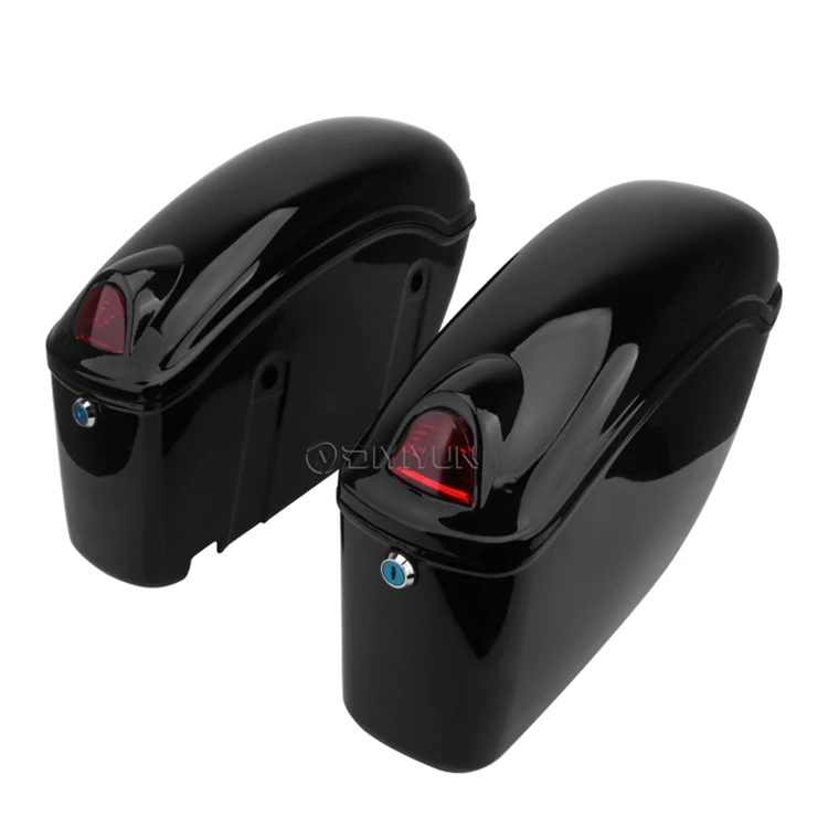 

Motorcycle side case saddle bags fit for Harley dyna softail breakout fat boy sportster 883 1200 kawasaki vulcan 650