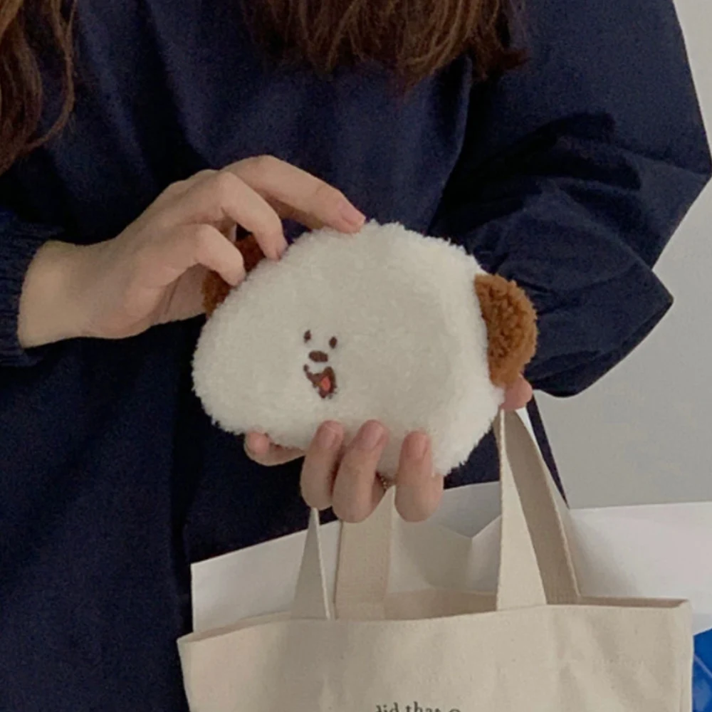 

Cute Little Face Puppy Plush Wallet Purse Makeup Cosmetic Bag Stationery Storage Bag School Supplies Girls Birthday Gift Cartera