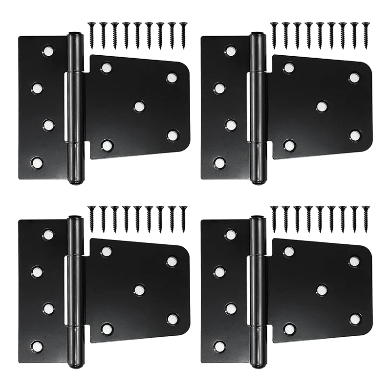 

4 Pack 3.5 Inch Heavy Duty Gate Hinges Door And Window Hinge For Wood Shed Barn Door Fence Gate Swing Door,Black