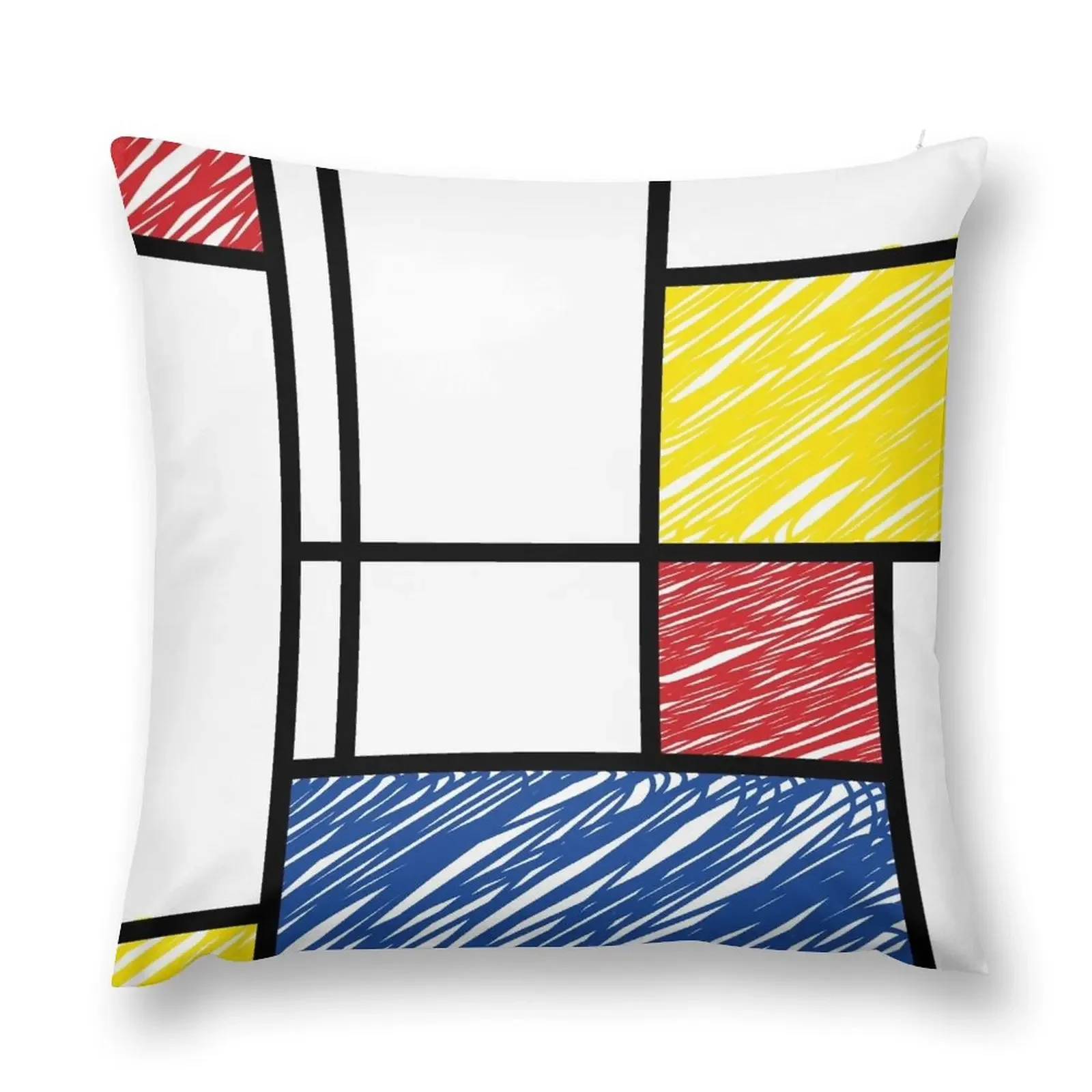 Mondrian Scribbles Минималистское современное искусство De Stijl? Fatfatin Пледы Подушки Чехлы