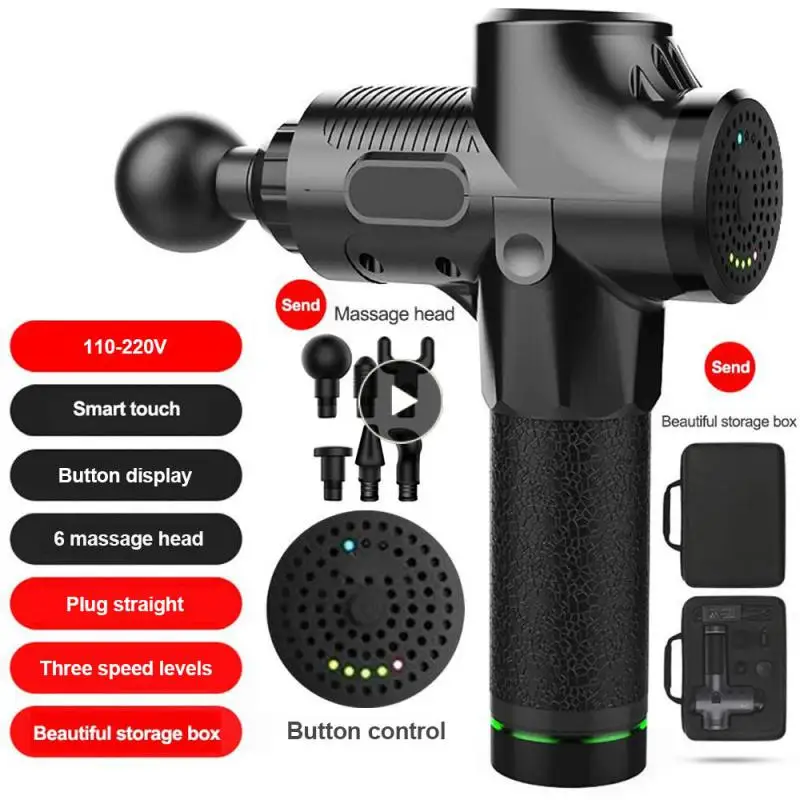 

Drop Ship 3 Gears 6 Heads Muscle Therapy Massage Guns With Bag Pain Sport Massage Machine Relax Body Deep Vibration Muscle Relax