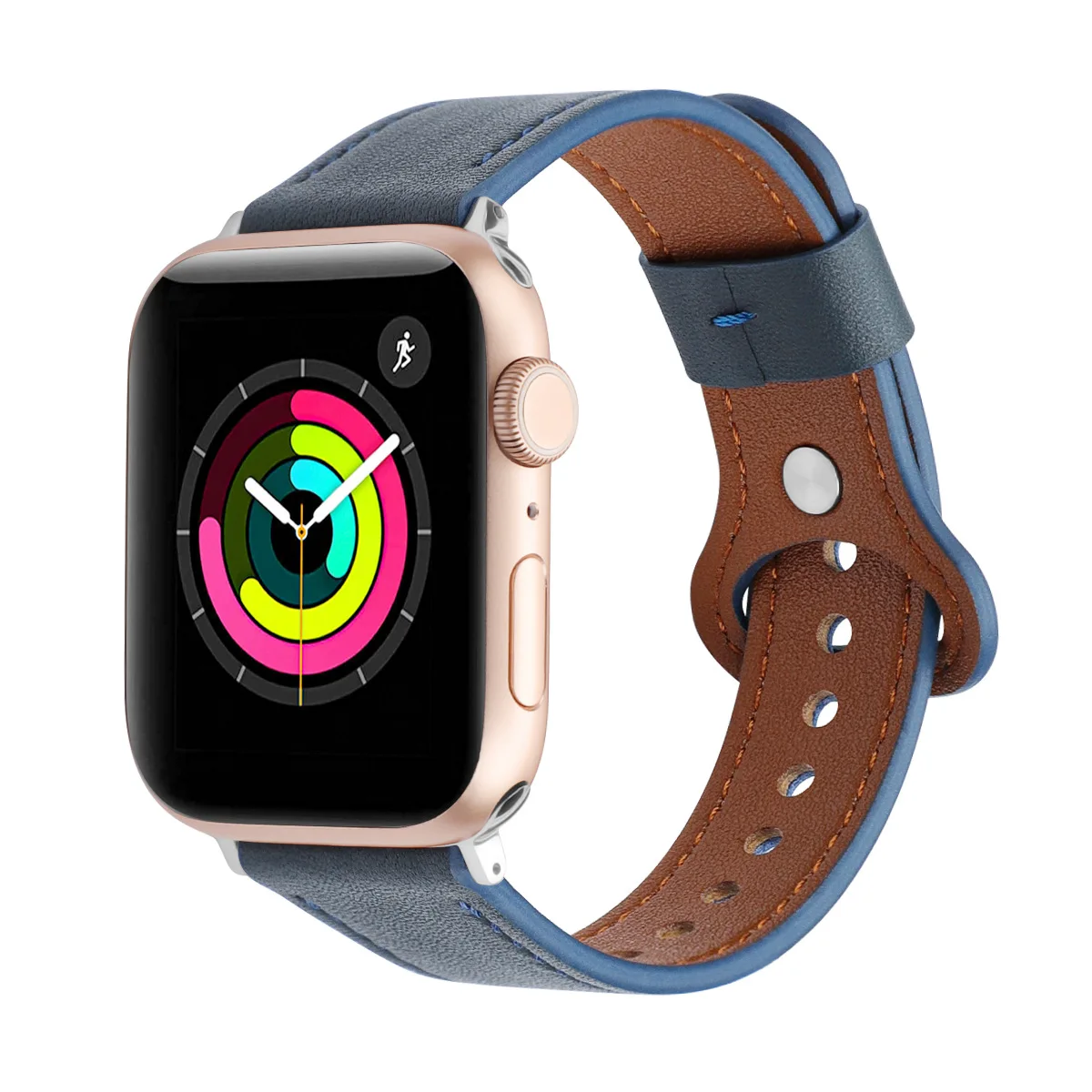 Suitable for apple watch strap leather cowhide shrink enlarge