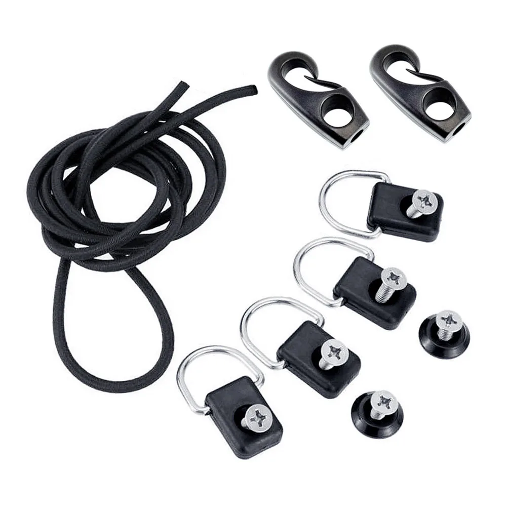 

Kayak Deck Rigging Kit Bungee Cord Ends Hooks Fishing D-Ring Round Guides 1.5m Nylon Bungee Rope Ends Srew Boat Accessories