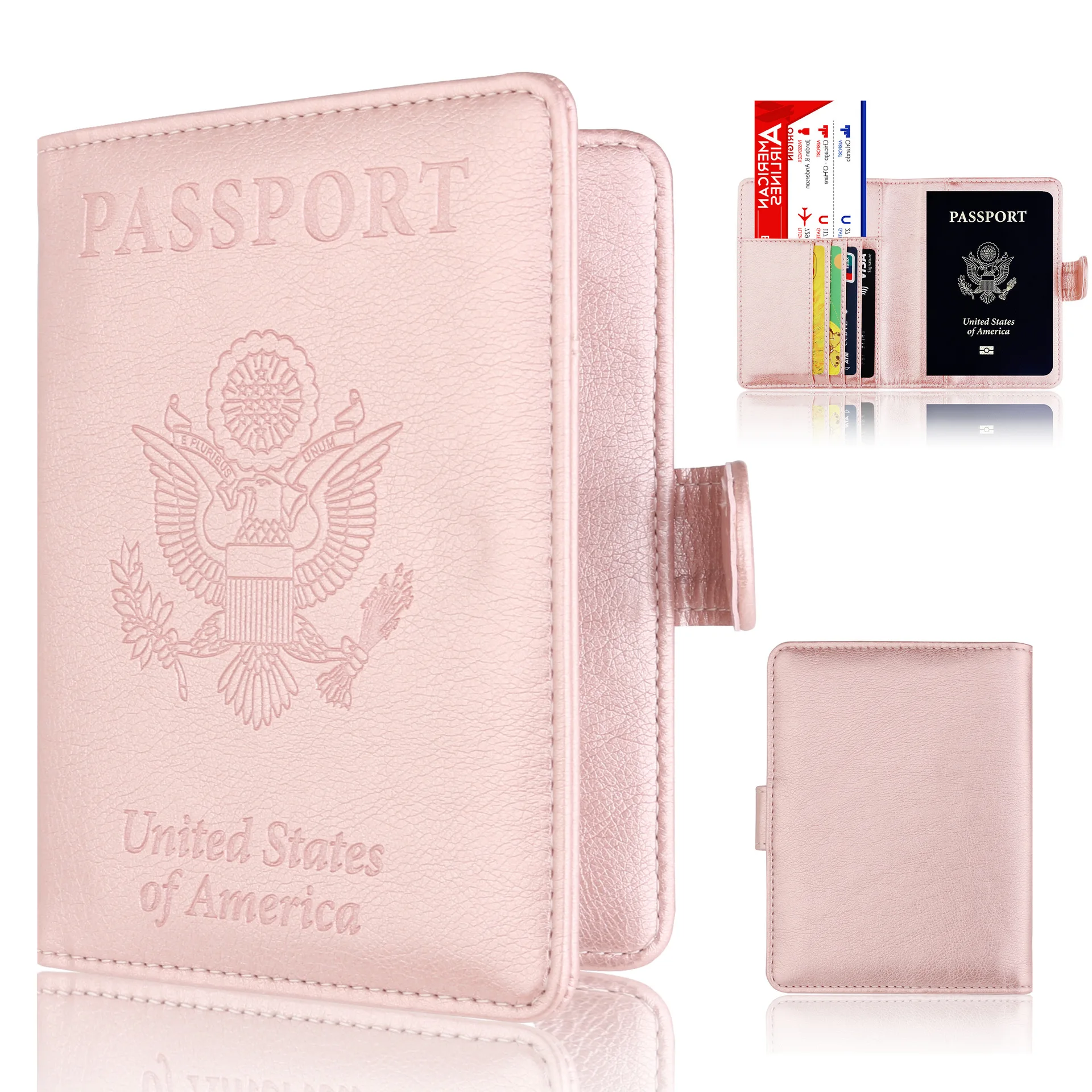 

Passport Cover America the U.S. RFID Passport Holder PU Leather Cover Travel Rfid Bank Card ID Boarding Pass Card Holder