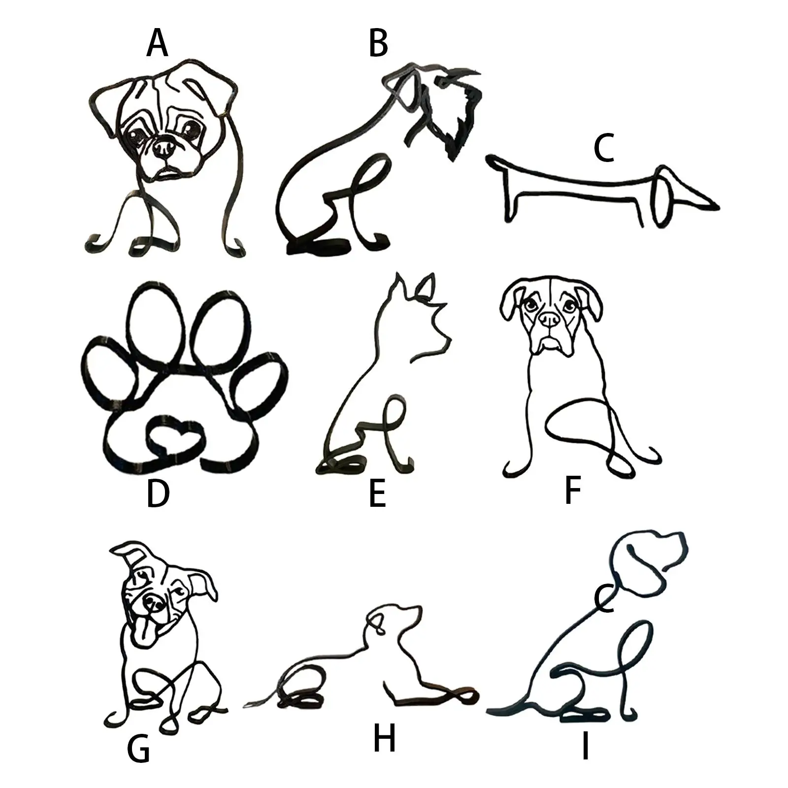 

Abstract Dog Sculptures Line Shape Animal Figurines Statues Home Office Bookshelf Living Room Indoor Decoration Ornament