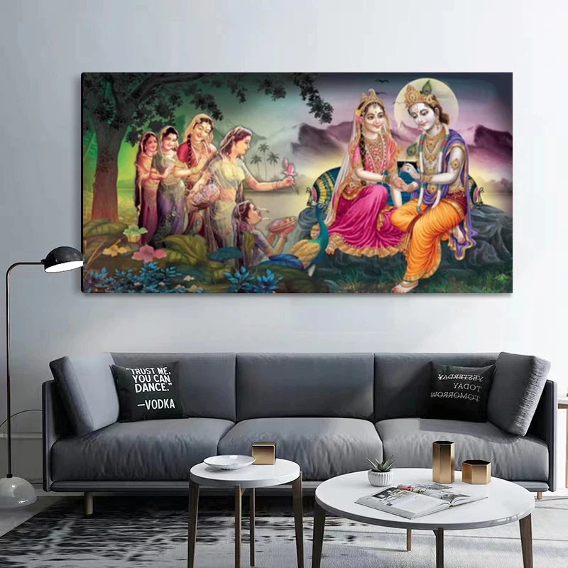Настенная картина Кришна в скандинавском стиле абстрактный рисунок на холсте