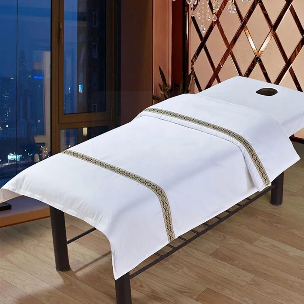 

1 Pcs Cotton Massage Table Cloth Bed Cover Sheet Beauty Massage With Salon Bed Hole Face Bed Sheet Cloth Spa Cover Cover Ta B8y9
