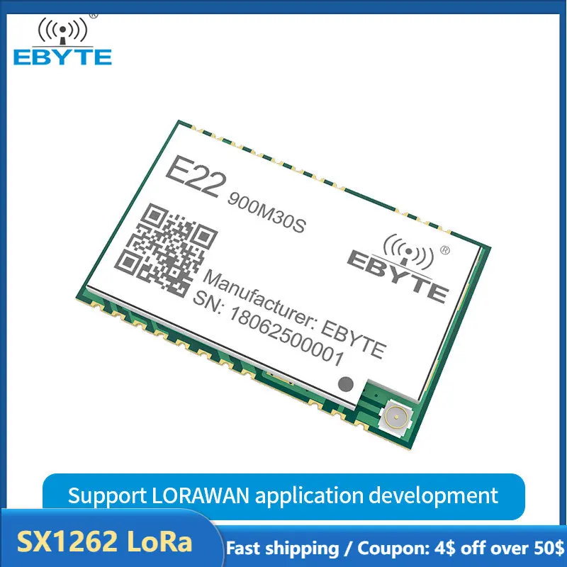 SX1262 LoRa Module E22-900M30S 868MHz Wireless Module 30dBm 12km Range IPEX Antenna SPI Interface Low Power Consumption EBYTE