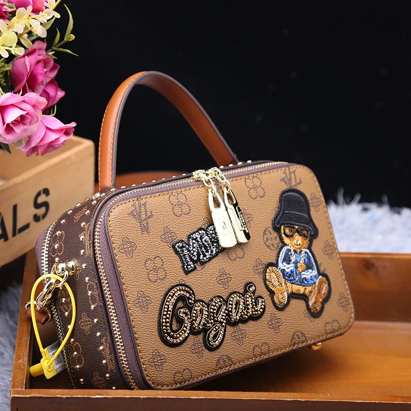 

Genuine Leather 2023 New Fashion Ladies Printed One Shoulder Embroidery Crossbody Bag Designer Handbag Purses Sac Cc Gg