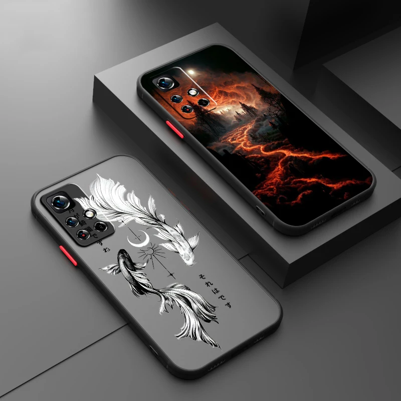 Искусственная задняя крышка для Redmi Note 13 12 12S 12T 11 11T 11E 10 10S 9 Pro Plus