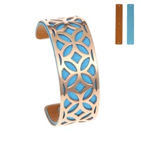 yoiumit simple cuff bracelets wide opening adjustable bangles for women stainless steel bracelet avec cuir manchette femme