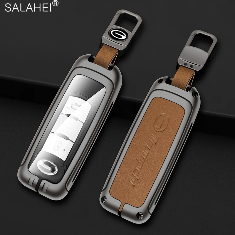 

Metal Leather Car Key Case Cover Shell for GAC Trumpchi GS GA3 GA3S GA5 GA6 GS4 GS8 GS5 GS3 GA4 Protector Keychain Accessories