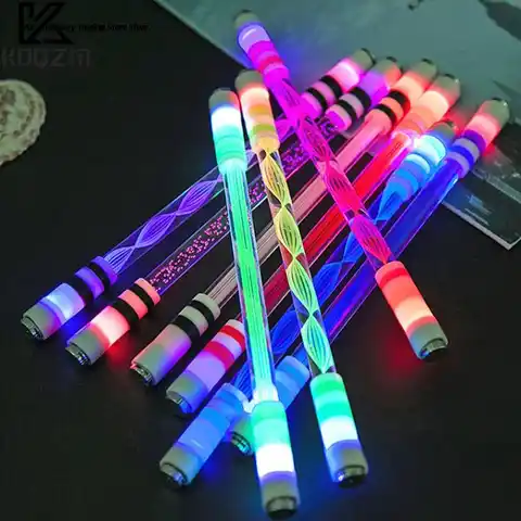 Ручка спиннинговая с подсветкой, креативная специальная вращающаяся игрушка для детей, карманная светодиодная вспышка, спиннинг