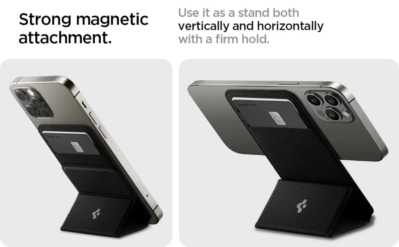 Spigen [ Smart Fold ] For Apple MagSafe Card Holder For iPhone 12 Mini 13 14 Pro Max 14 Plus Bracket Accessories With Packagin