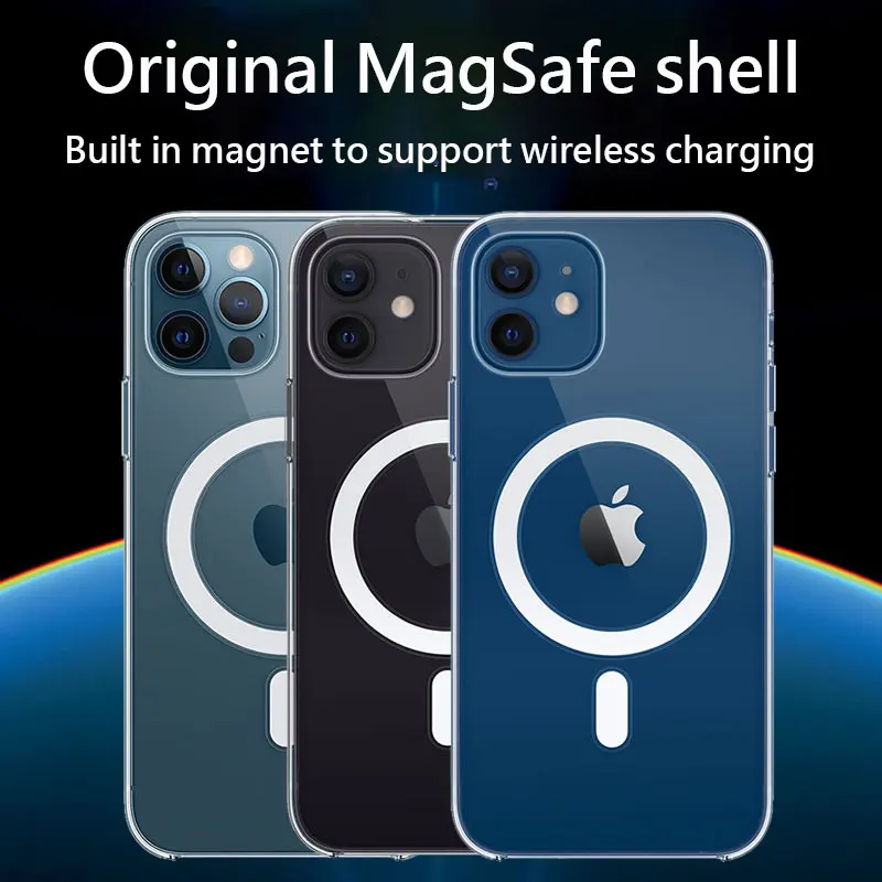 

MagSafe apple 11iphone13promax12mini case magnetic suction transparent protective cover xSr