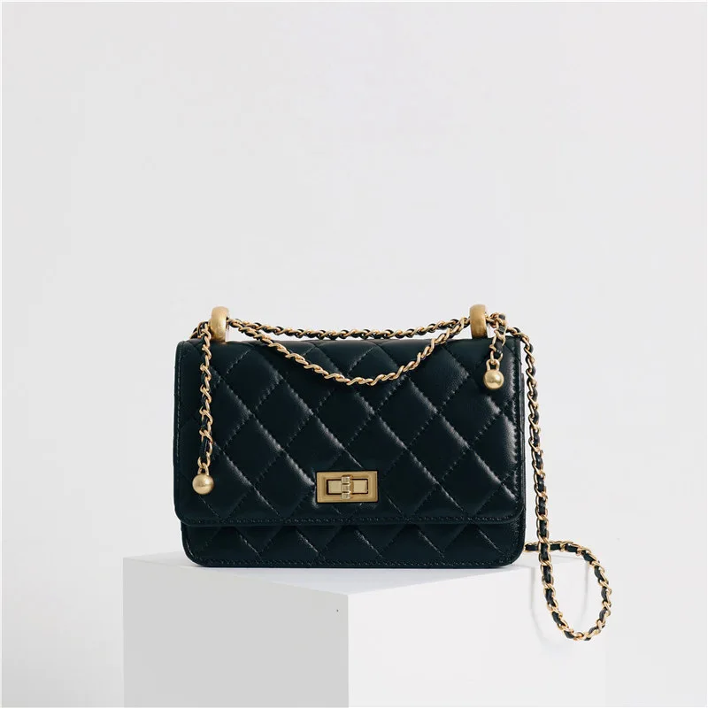 

2022 Luxury Sheepskin Boston Bag Woman's Handbags Vintage Square Shoulder Crossbody Bag Designer Casual Chain Female Tote Purse