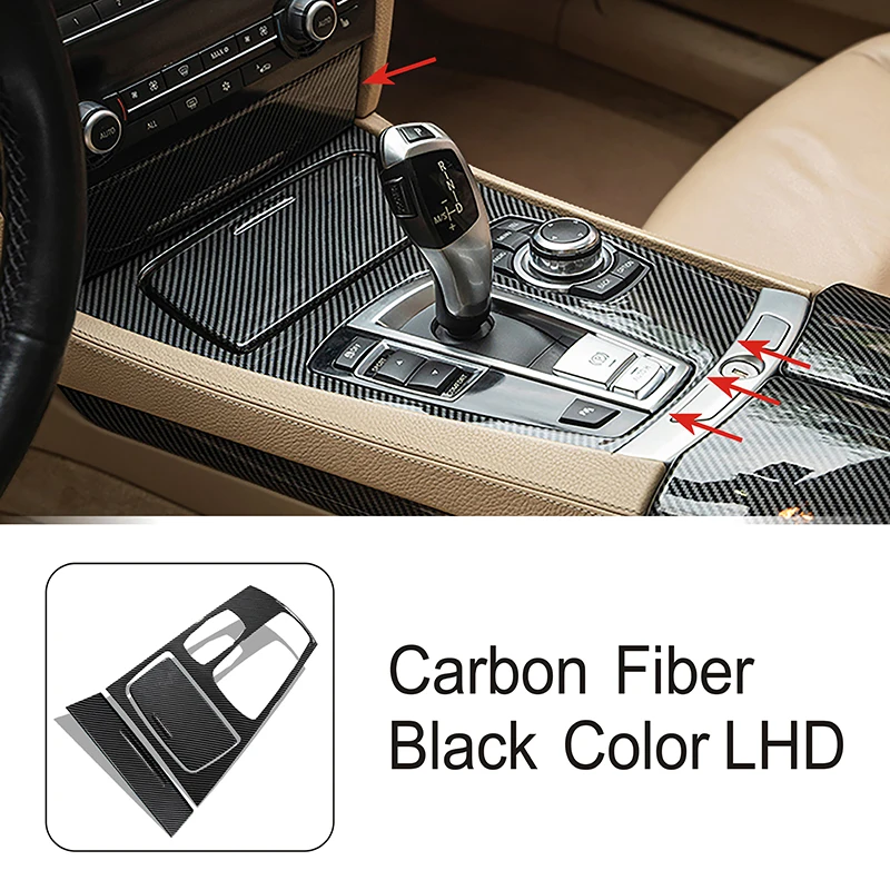 

Цвет углеродного волокна, центральная консоль, панель переключения передач, декоративная накладка для BMW 7 серии F01 F02 2009-2015, Стайлинг автомобиля с левым рулем