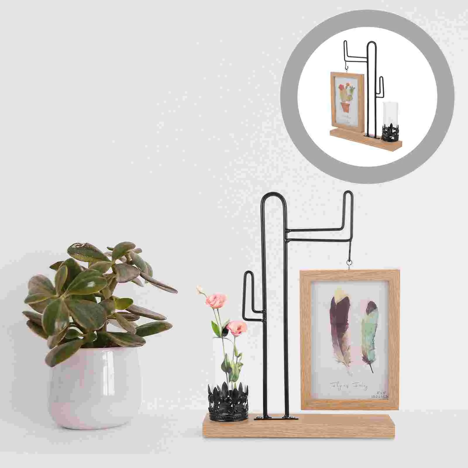 

Настольная фоторамка для растений, Свадебная фоторамка, гидропонная фоторамка для растений, ваза для лампочек с держателем