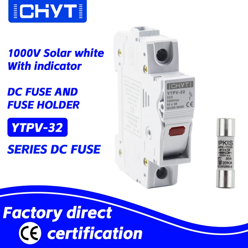 

Free Shipping CHYT New Products YTPV-32 1Sets 1 Pole PV DC Fusible Photovoltaic 1000V Fuse Holder