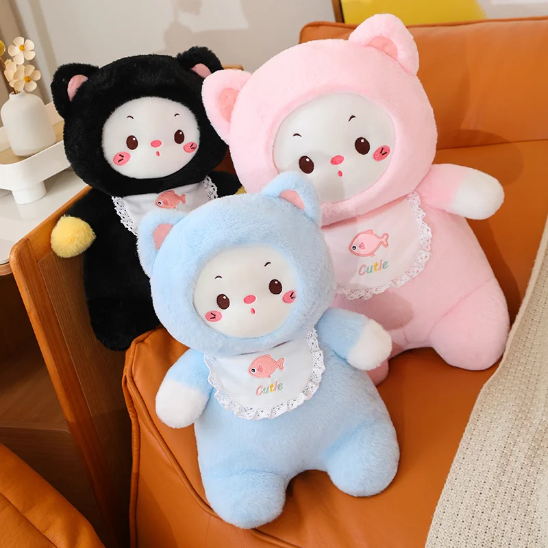 

1 шт., Детский плюшевый нагрудник из меха кролика, 40/50 см