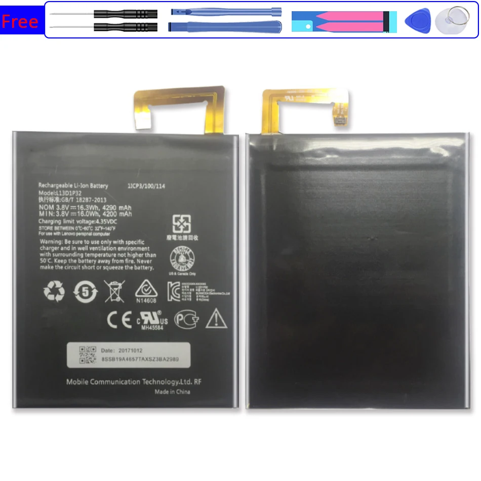 

Tablet Battery for Lenovo Lepad A8-50 A5500 label S8-50 L13D1P32 4290mAh