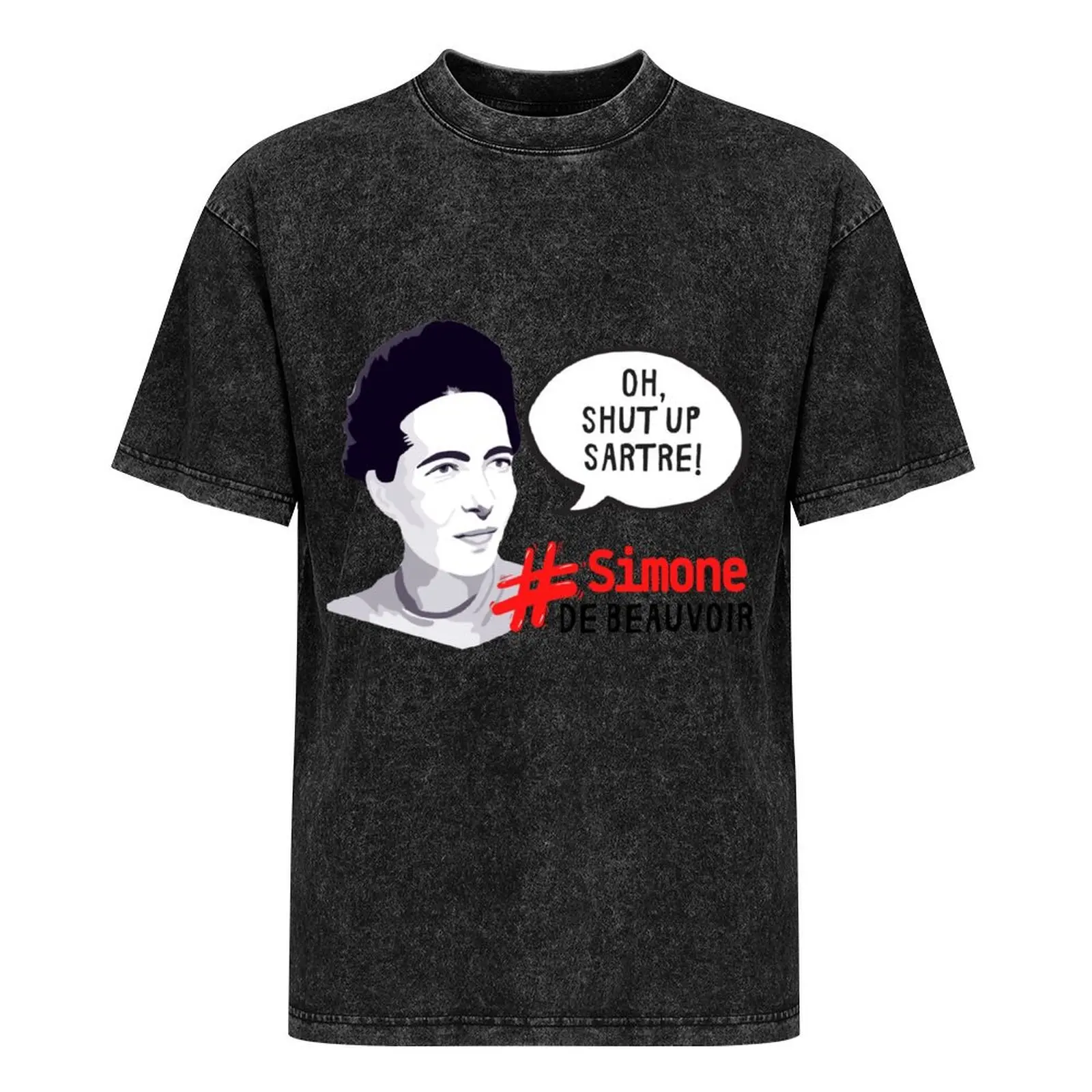 Футболка Oh Shut up Sartre Simone De Beauvoir черные забавные футболки забавная футболка на