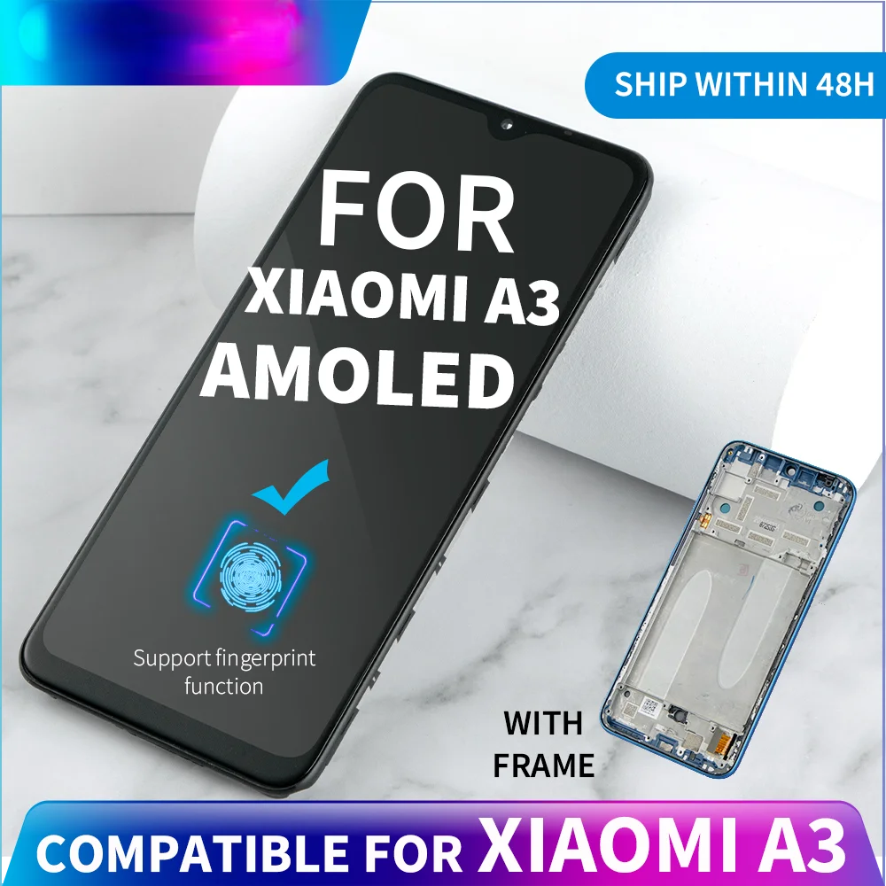 

ЖК-дисплей Super AMOLED для Xiaomi MI A3, сенсорный экран с оригинальной рамкой, дигитайзер в сборе для MI CC9e, замена дисплея