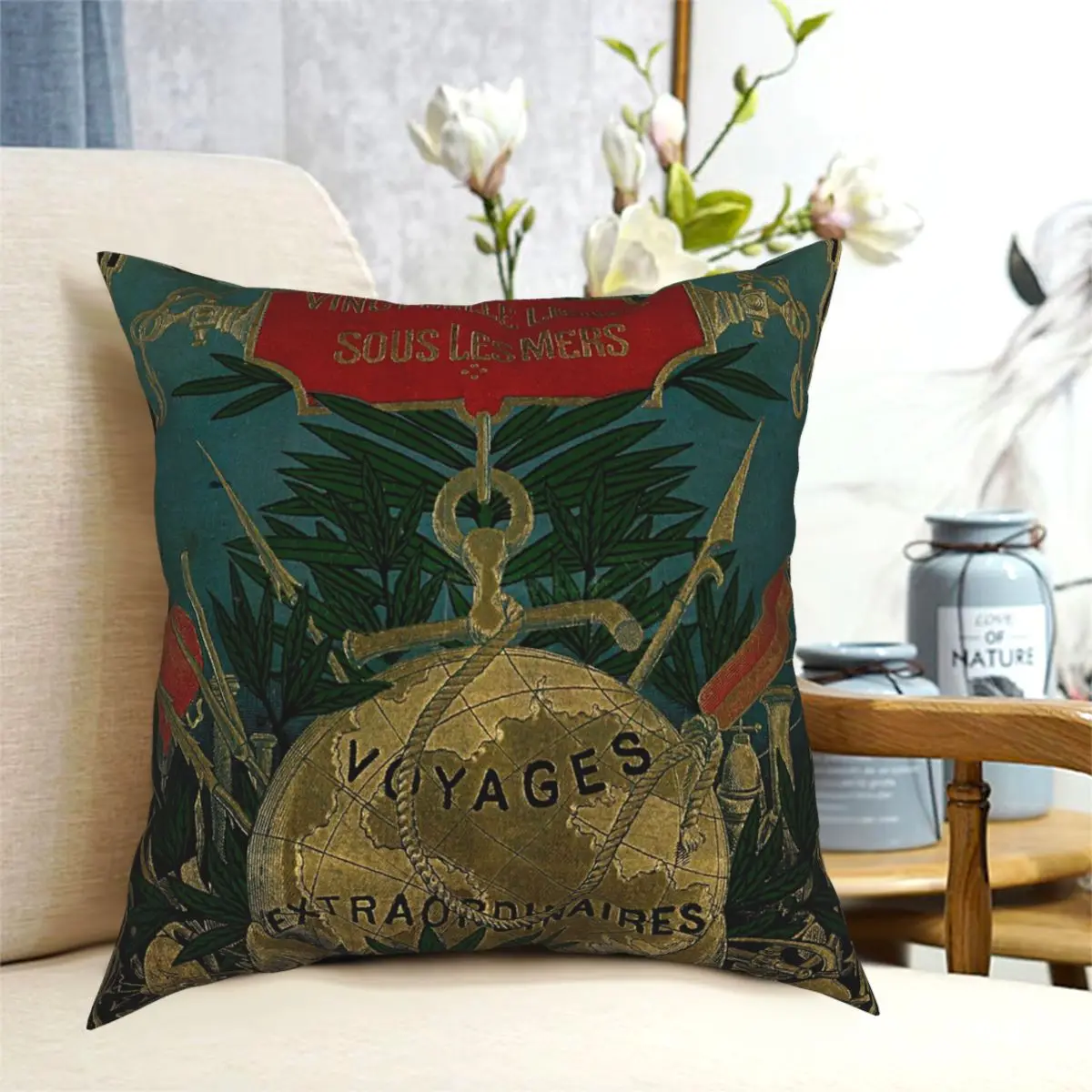 

Jules Verne Extraordinary Voyages Square Pillowcase Polyester Zip Decorative Throw Pillow Case Home Cushion Cover Wholesale 18