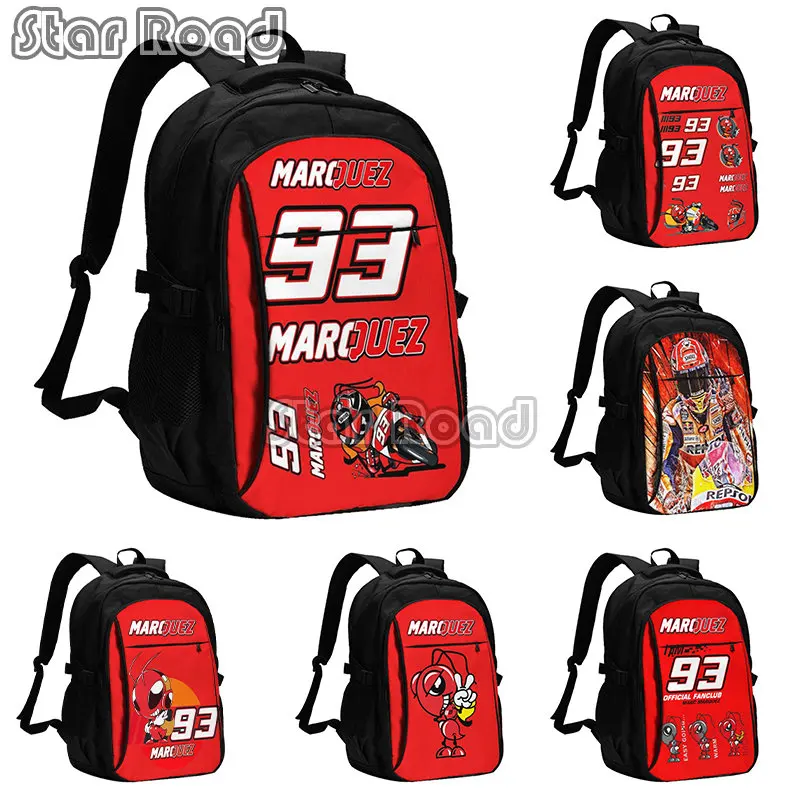 

USB Charging Marc Marquez 93 Fashion High Quality Backpack Children School Bags Boys Teenagers Backpack Kids Rucksack