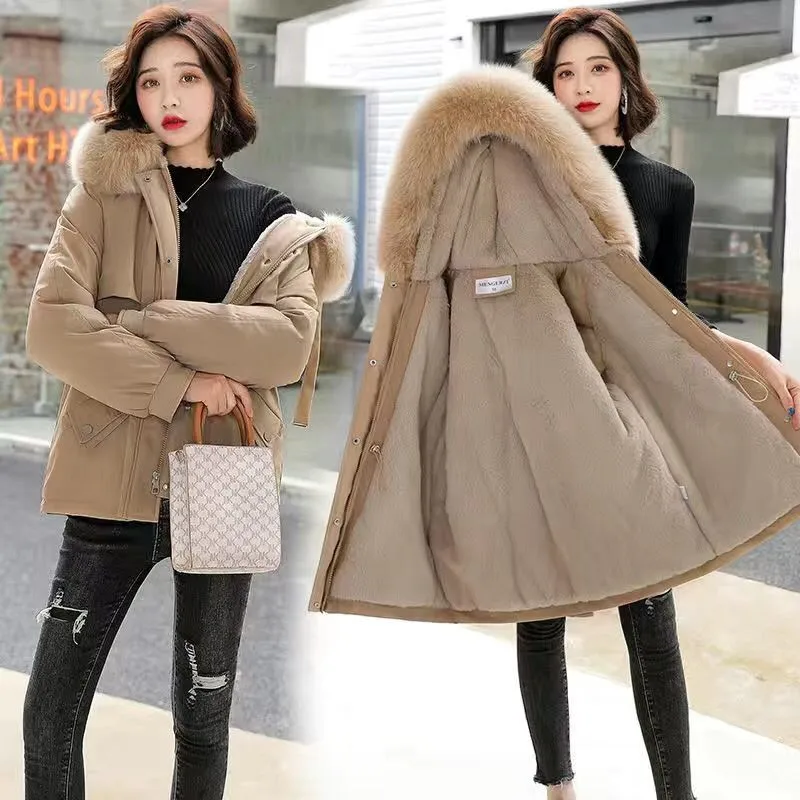 2022 New Women's Fur Coat Thickened Women's Fur Coat Thick Velvet Cotton-padded Jacket To Overcome Women's Cotton Clothing