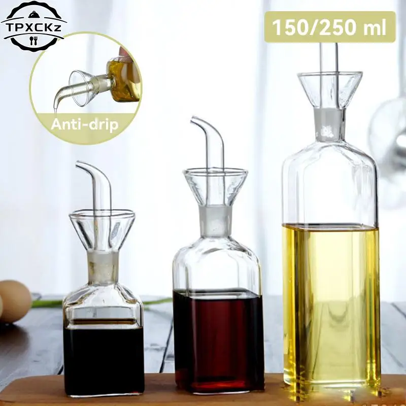 

1pc High Borosilicate Glass Oil Pot Household Leak-proof Oil Bottle Kitchen Soy Pot Oil Tank Vinegar Mixing Bottle Bottle