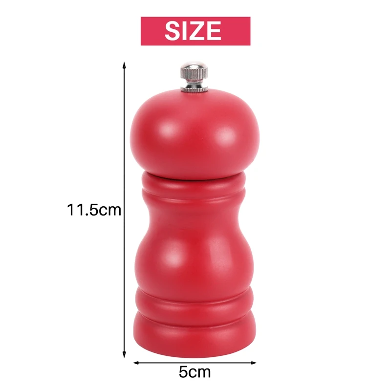 Деревянная Ручная мельница для соли шейкер из твердой древесины с регулируемой