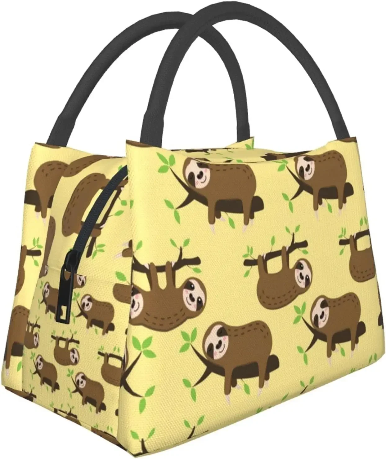 Портативная Сумка Для Обеда Lazy Lemur С Желтым Лимоном Изолированная Сумка-тоут