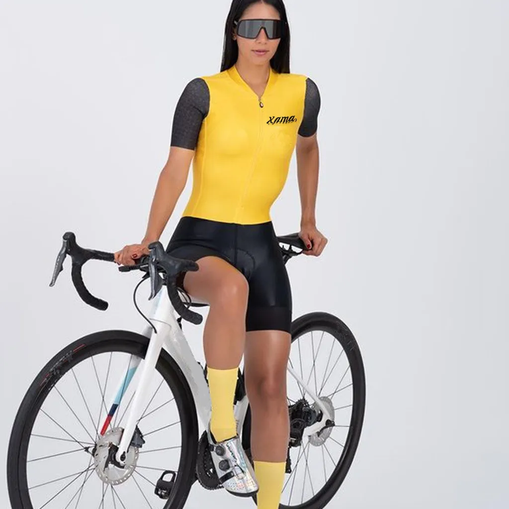 XAMA женский комплект из трикотажа для велоспорта с короткими рукавами летняя